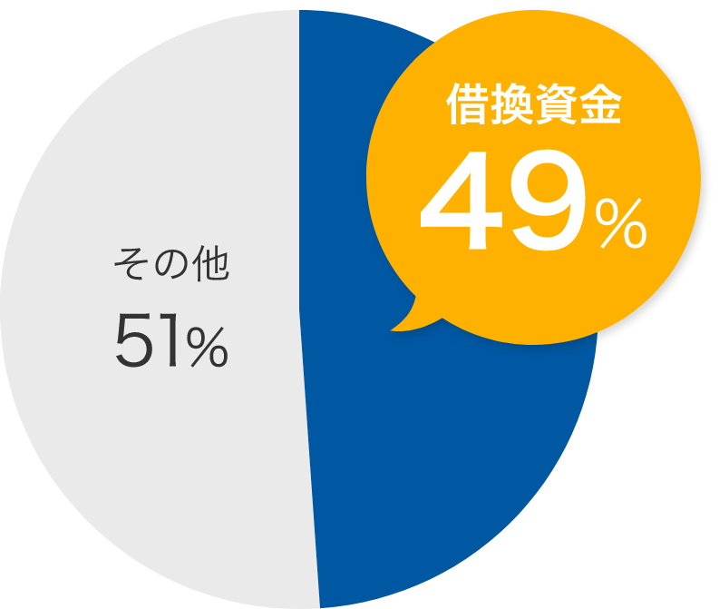 不動産担保ローンの円グラフ