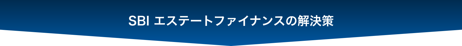 SBIエステートファイナンスの解決策